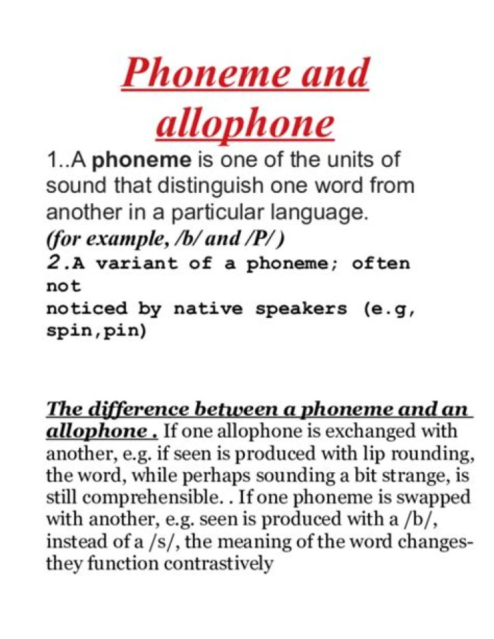 What is phoneme and allophone?