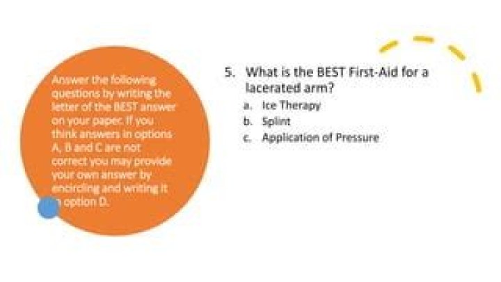 What is the best first aid for a lacerated arm?