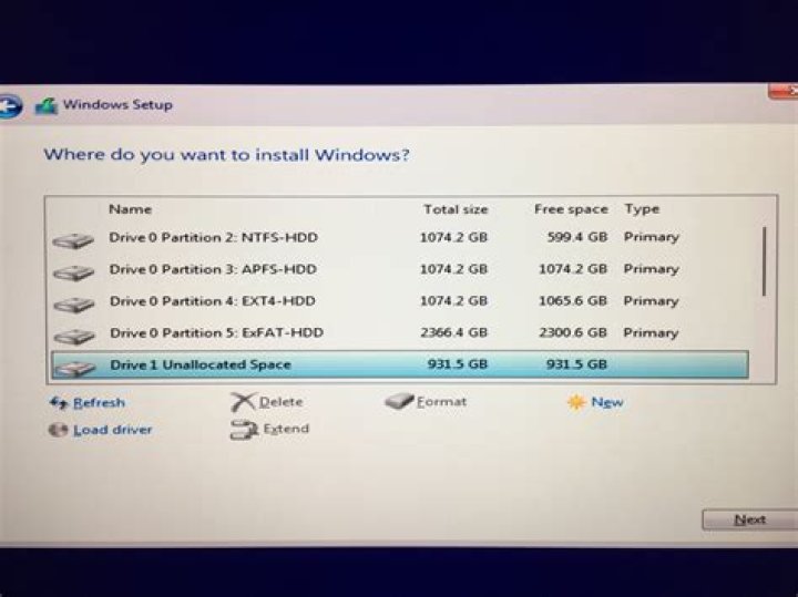 What unallocated hard drive space?