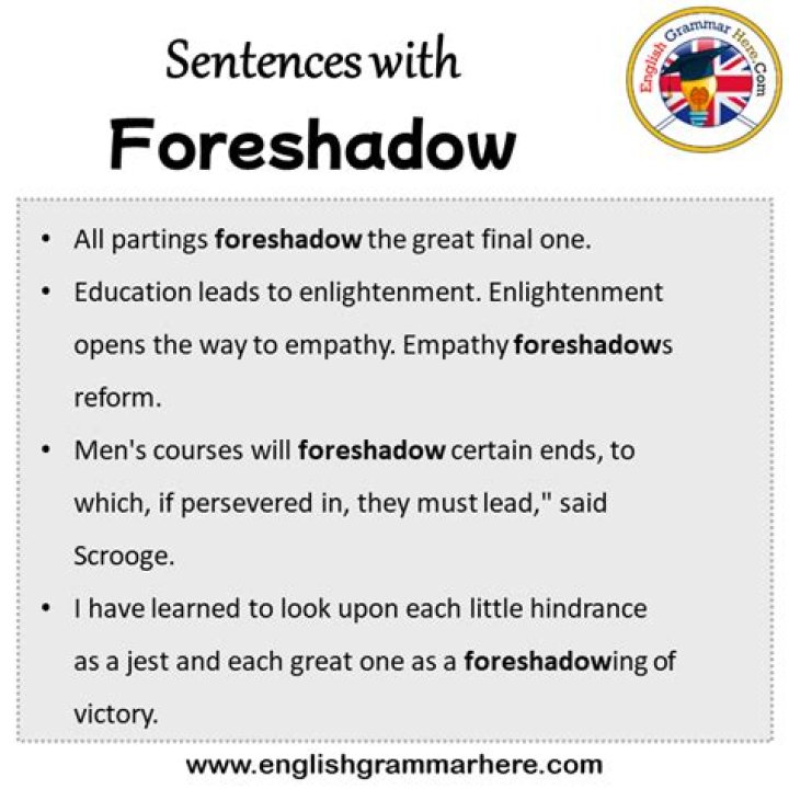 Whats a good sentence for foreshadow?