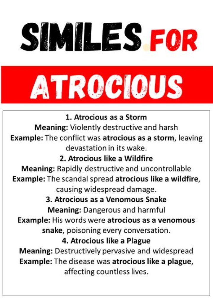 Whats a sentence for atrocious?