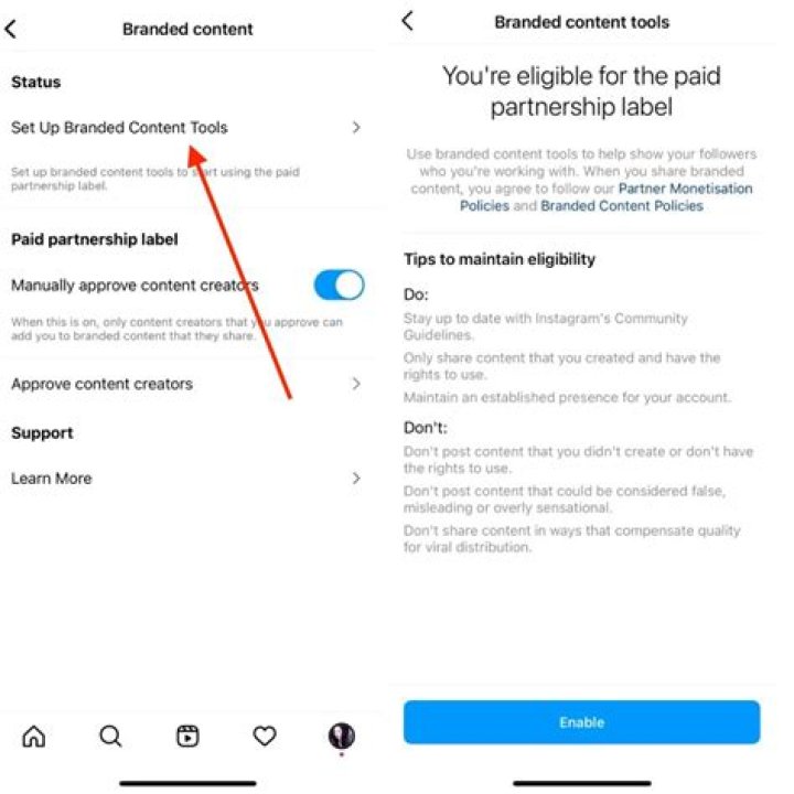 Whats branded content tag on instagram?