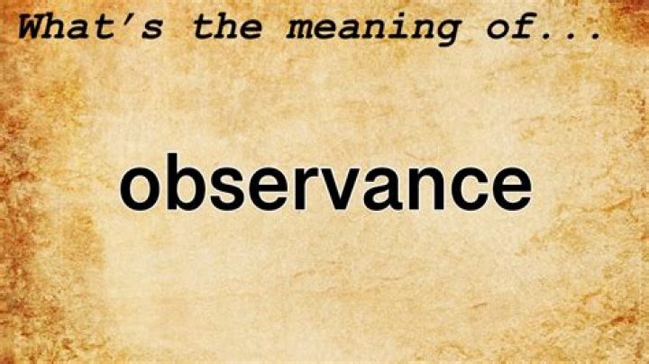 Whats the definition of observance?