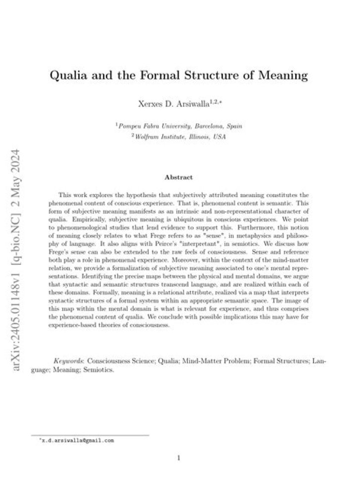 Whats the meaning of qualia?