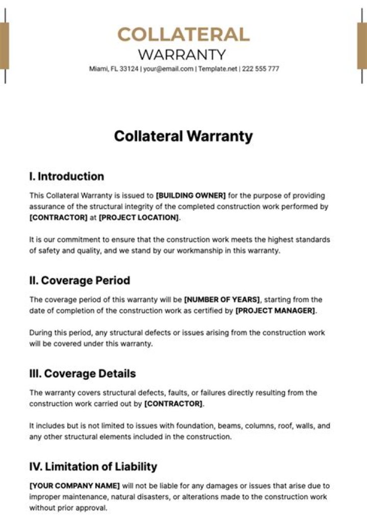 When are collateral warranties required?