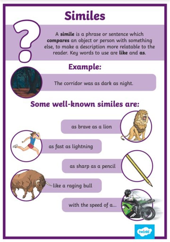 When are similes taught uk?