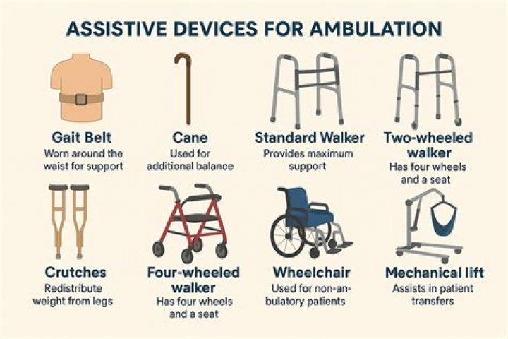 When assisting residents with ambulation always stand at the?