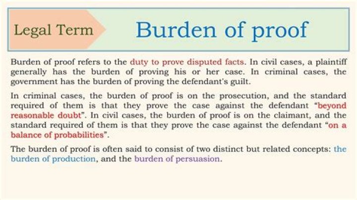 When burden of proof shifts?