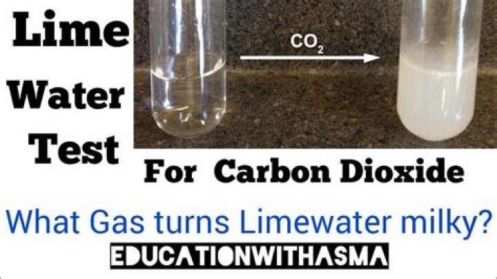When carbon dioxide reacts with lime water?