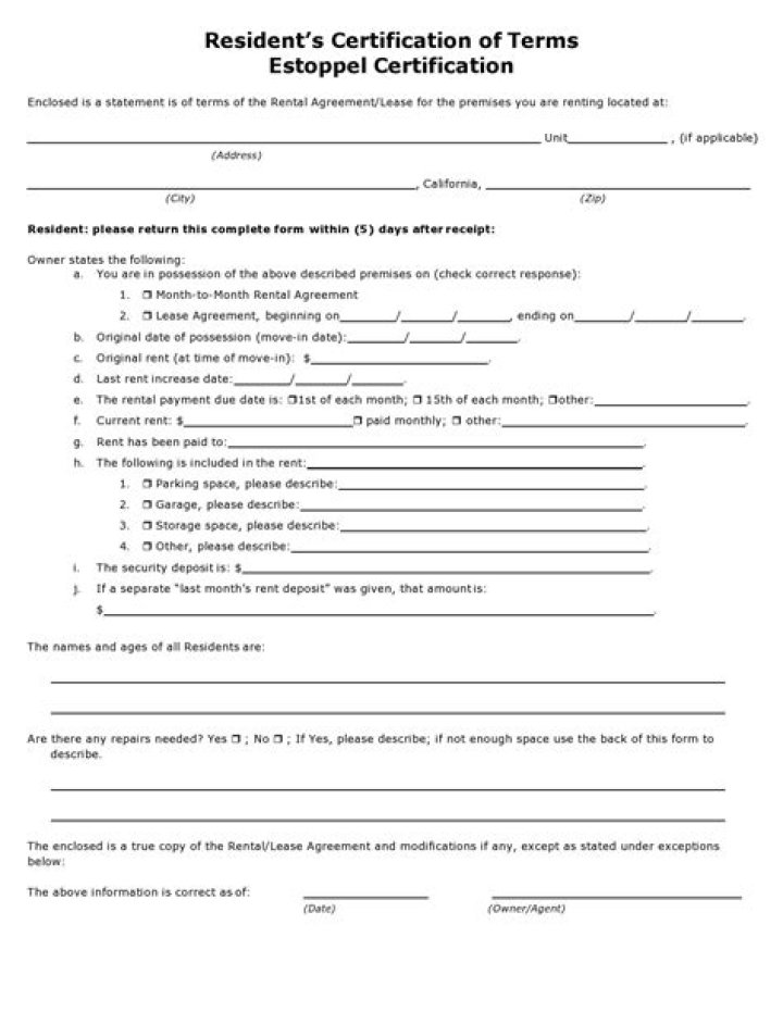 When is an estoppel certificate required?