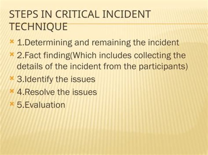 When is critical incident technique?