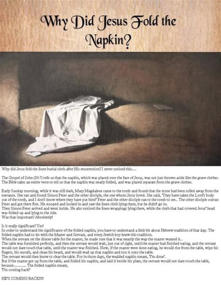 When jesus folded the napkin?