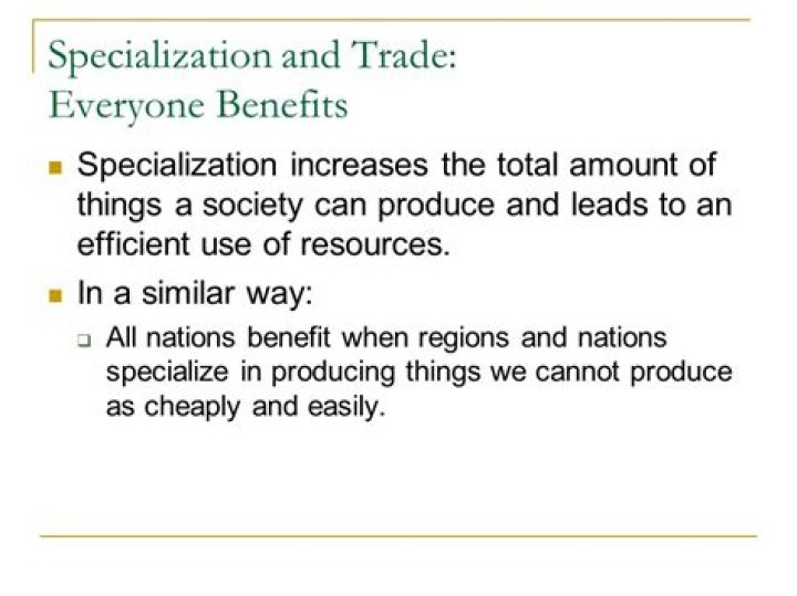 When regions and nations specialize and trade?