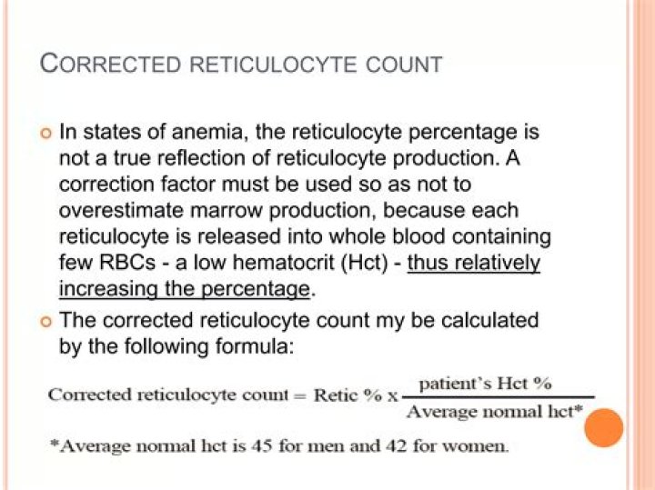 When should reticulocyte count be corrected?