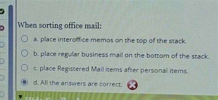 When sorting office mail?