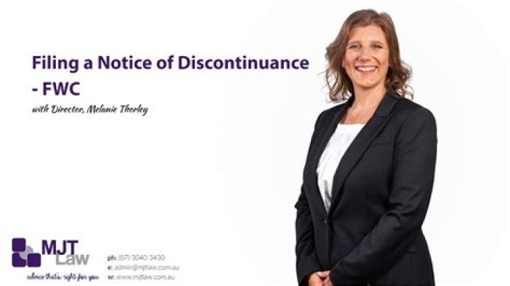 When to file notice of discontinuance?