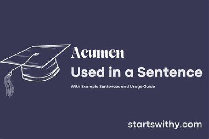 When to use acumen in sentence?