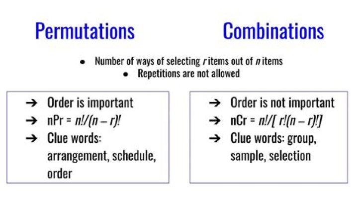 When to use permutations vs combinations?