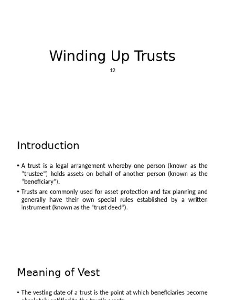 When to wind up a trust?