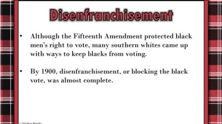 When was disenfranchisement invented?