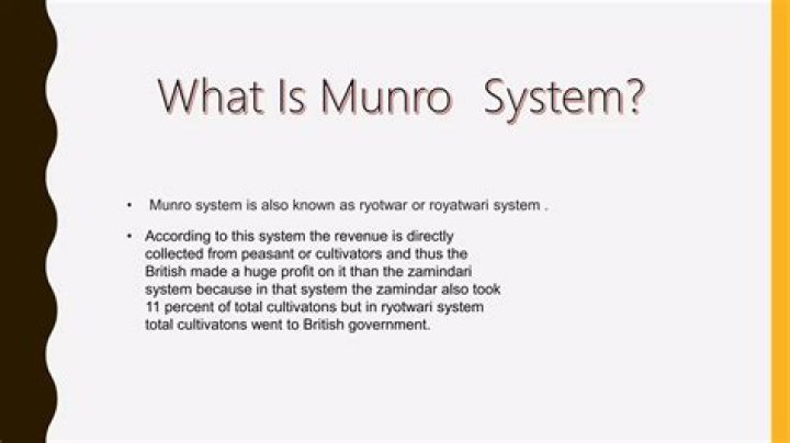 When was munro system introduced?