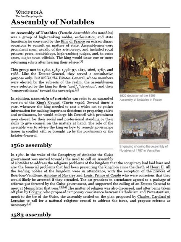 When was the assembly of notables?