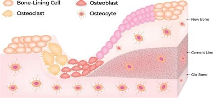 Where are the osteoblasts and osteoclasts located in the periosteum?