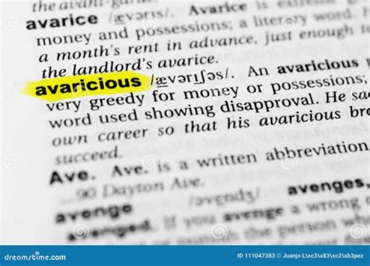 Where did the word avaricious come from?