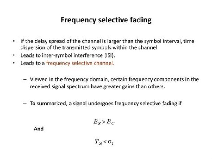Where frequency selective fading?