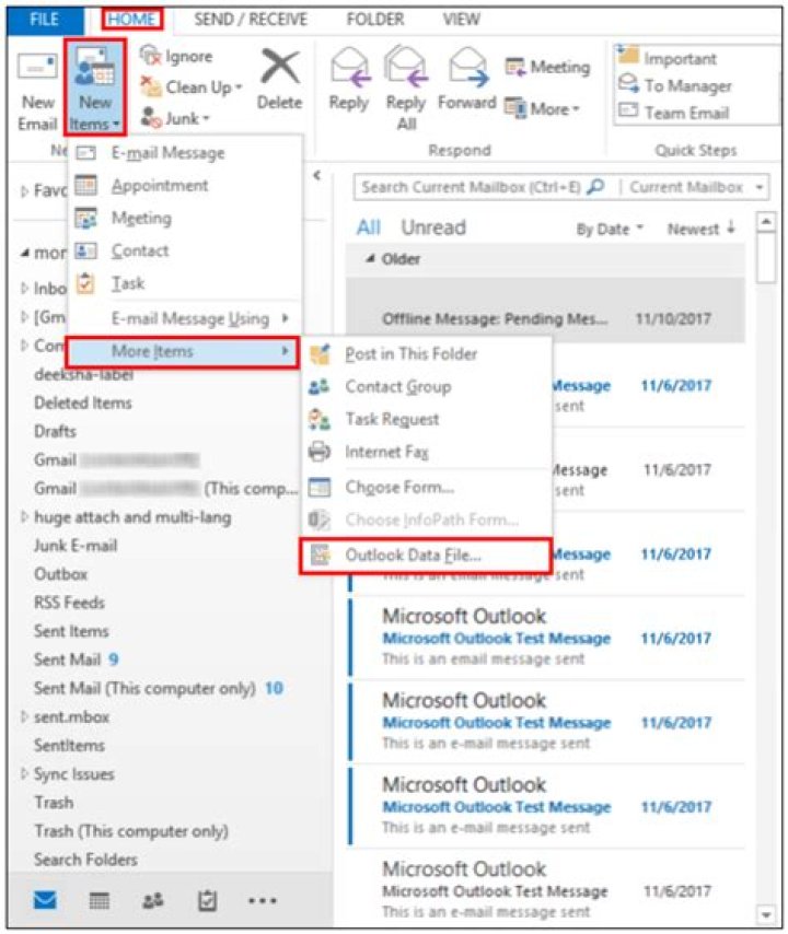 Where is outlook pst file?
