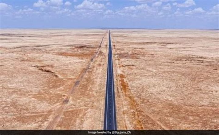 Where is the longest straight road in the world?