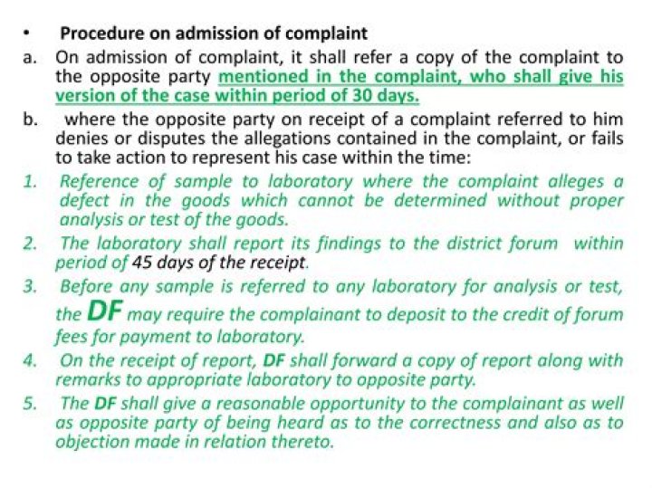 Where the complaint alleges a defect in the goods?