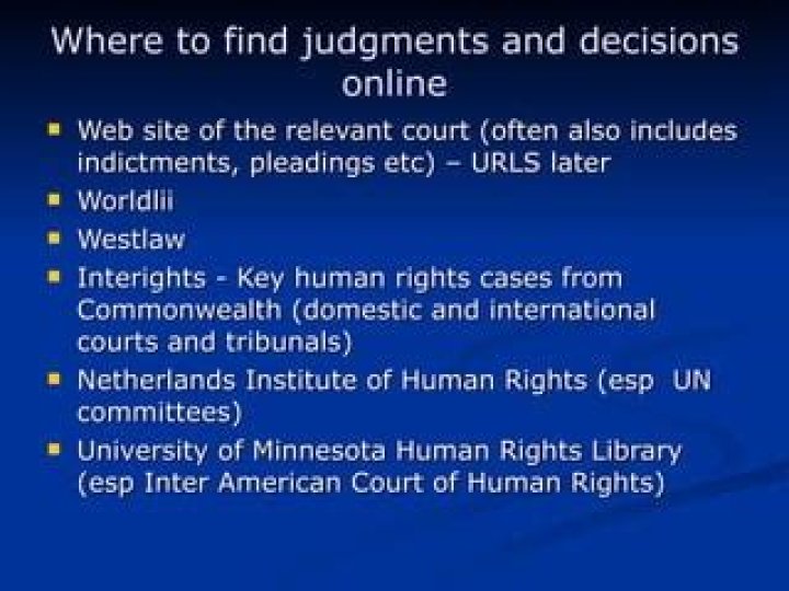 Where to find judgments?