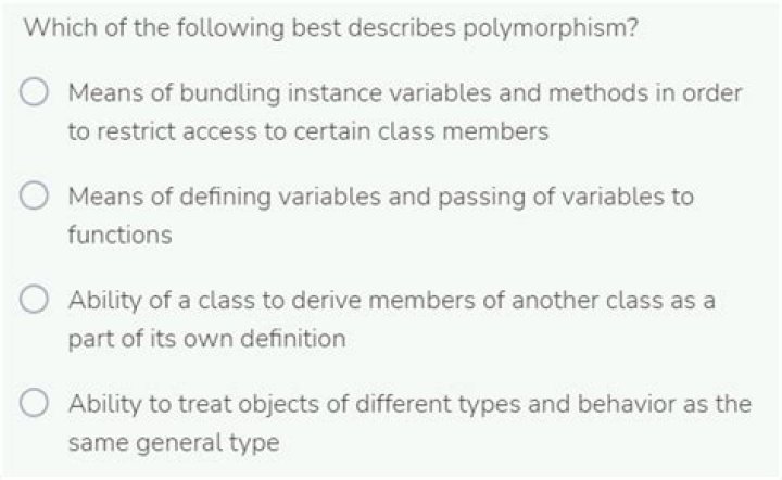 Which among the following best describes polymorphism?