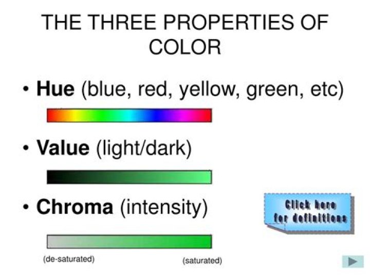 Which are the three properties of color?