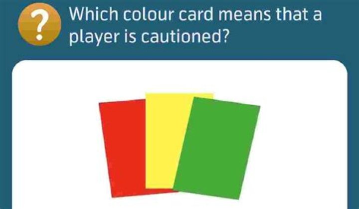 Which colour card means that a player is cautioned?