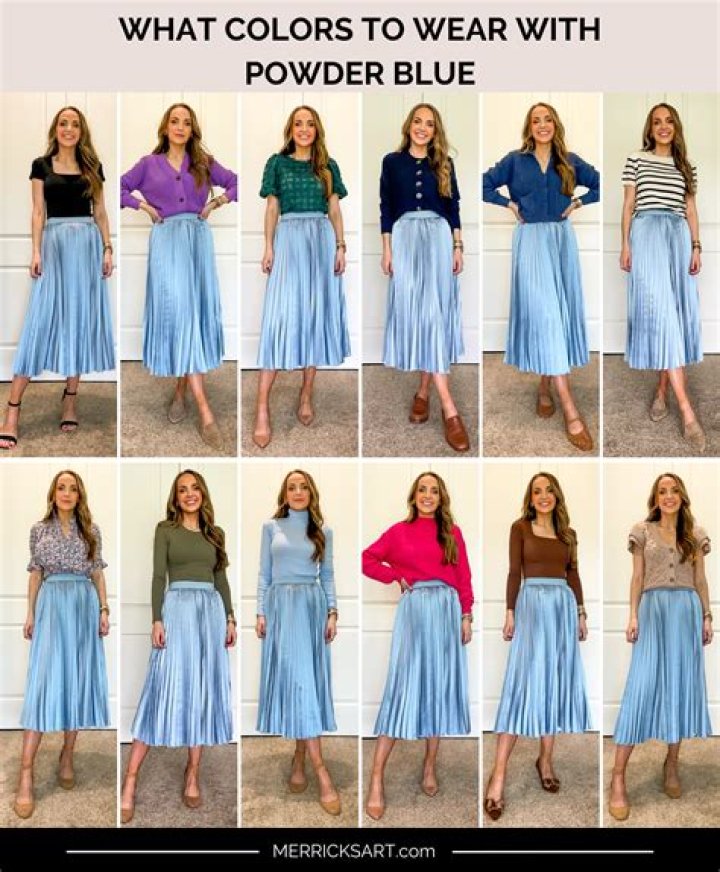 Which colour goes with powder blue?