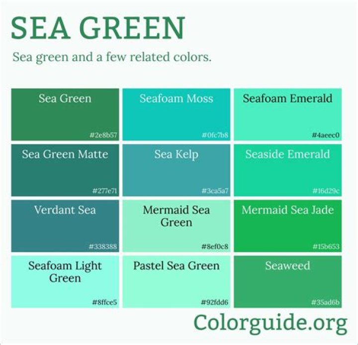 Which colour goes with sea green?