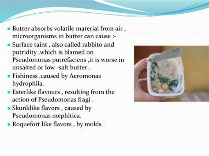Which compound is responsible for fishiness defects in butter?