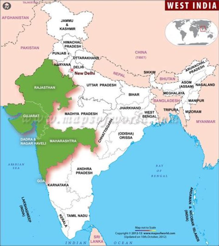 Which country located north west in india?