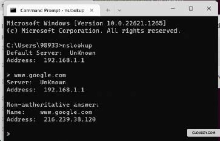 Which file does nslookup command?