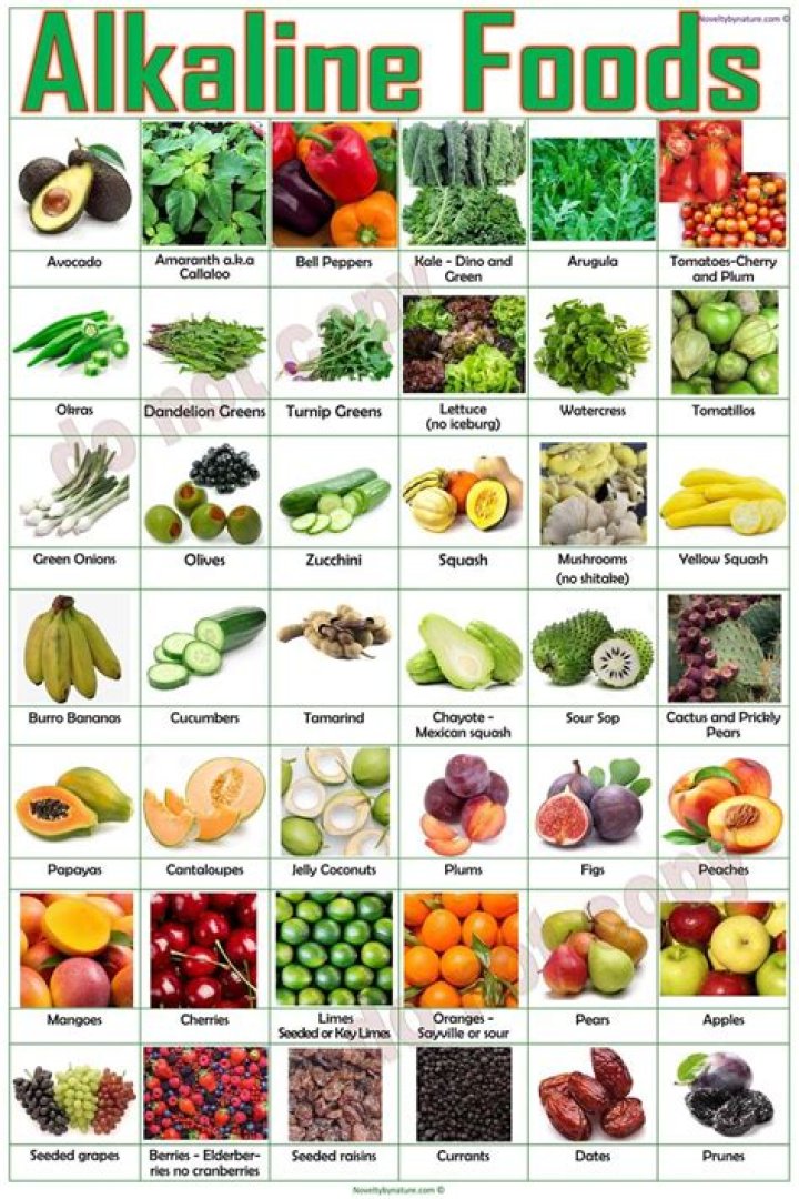 Which fruits and vegetables are alkaline?