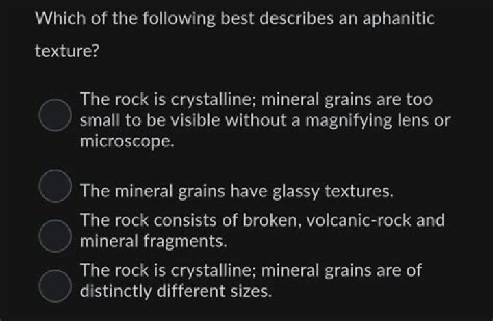 Which of the following best describes an aphanitic texture?