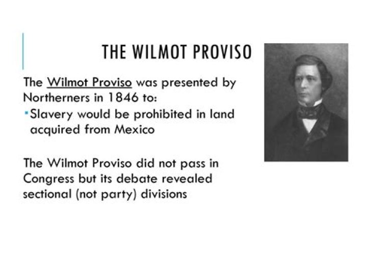 Which of the following was a result of the wilmot proviso?