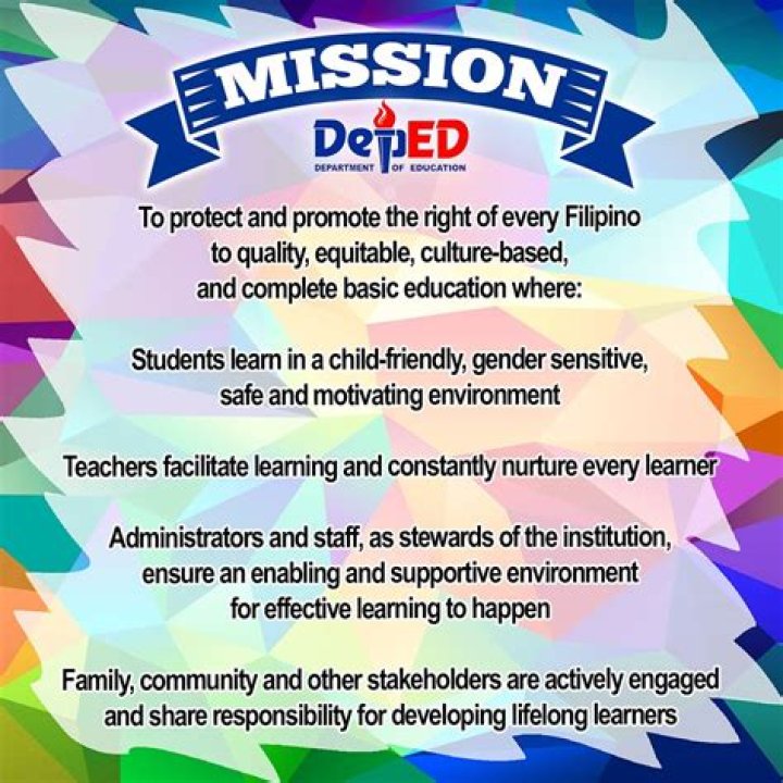 Which philosophies of education are reflected in the deped vision-mission?