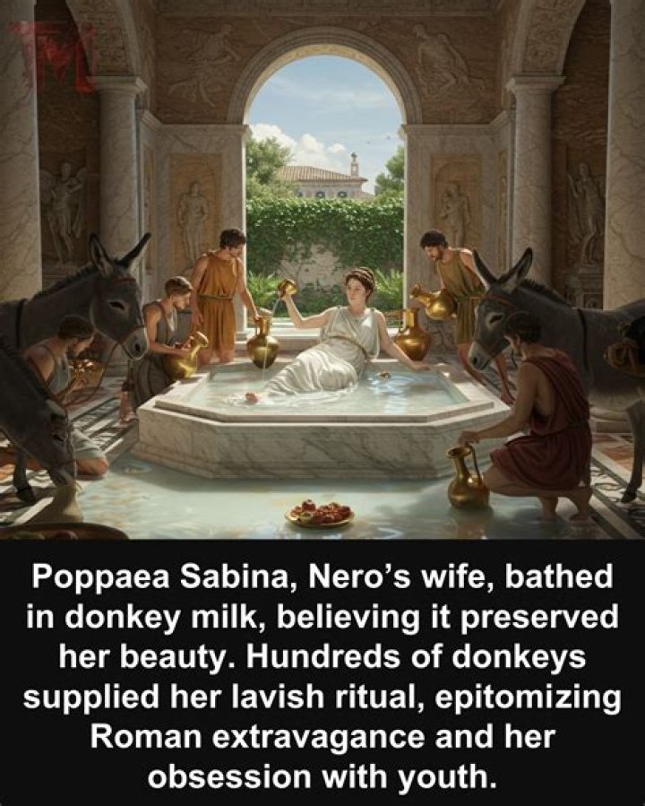 Which queen bathed in milk?