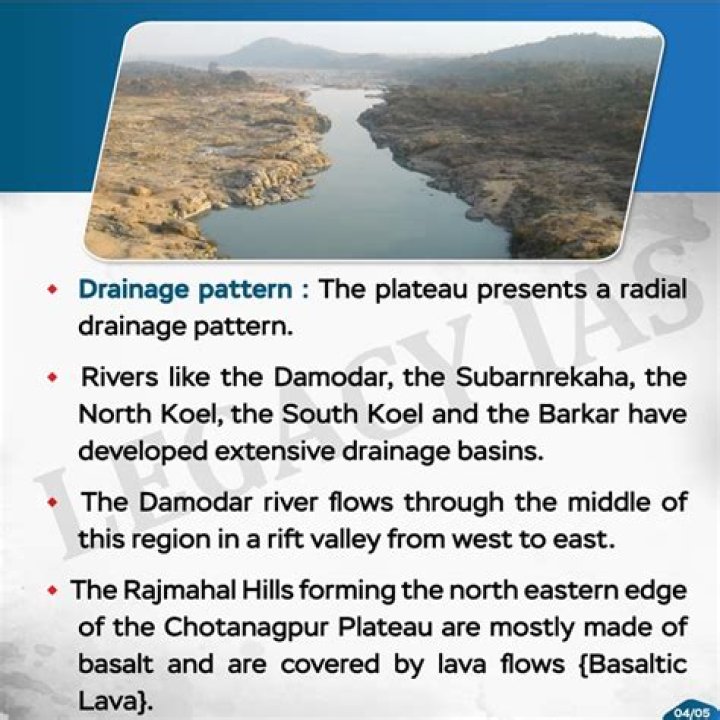 Which river flows through chota nagpur plateau?