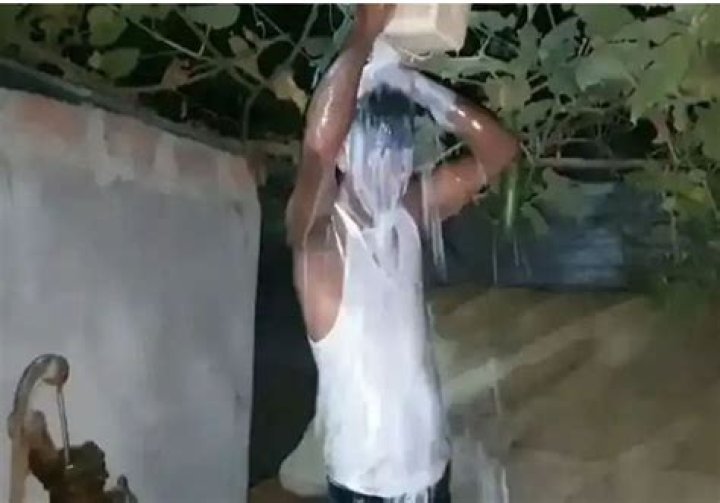 Who bathed in milk?