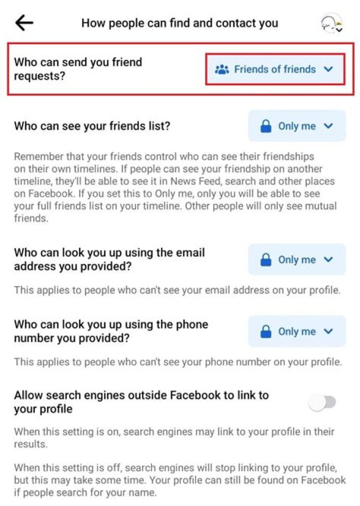 Who can send you friend requests?