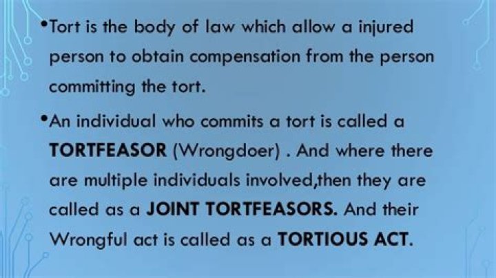 Who is a tortfeasor in law?